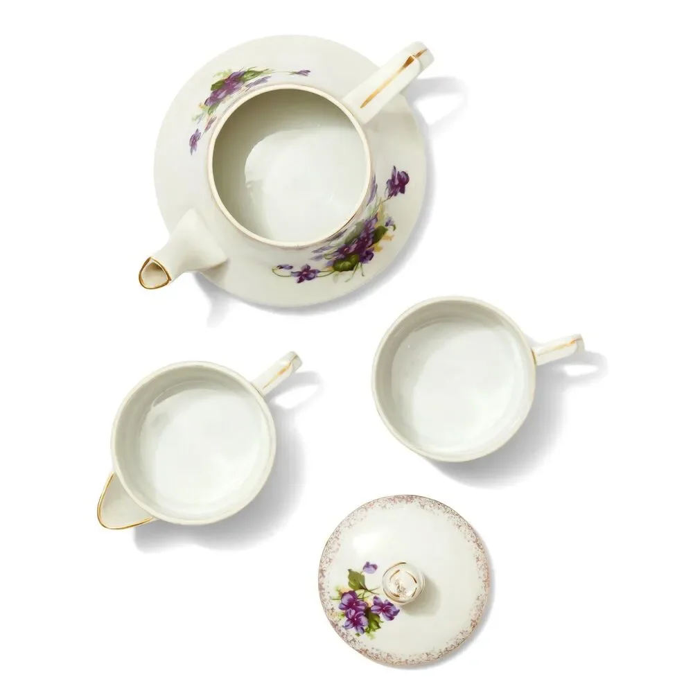Floral Stacking Teapot and Teacup Set